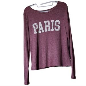 Paris Maroon Long Sleeve Top